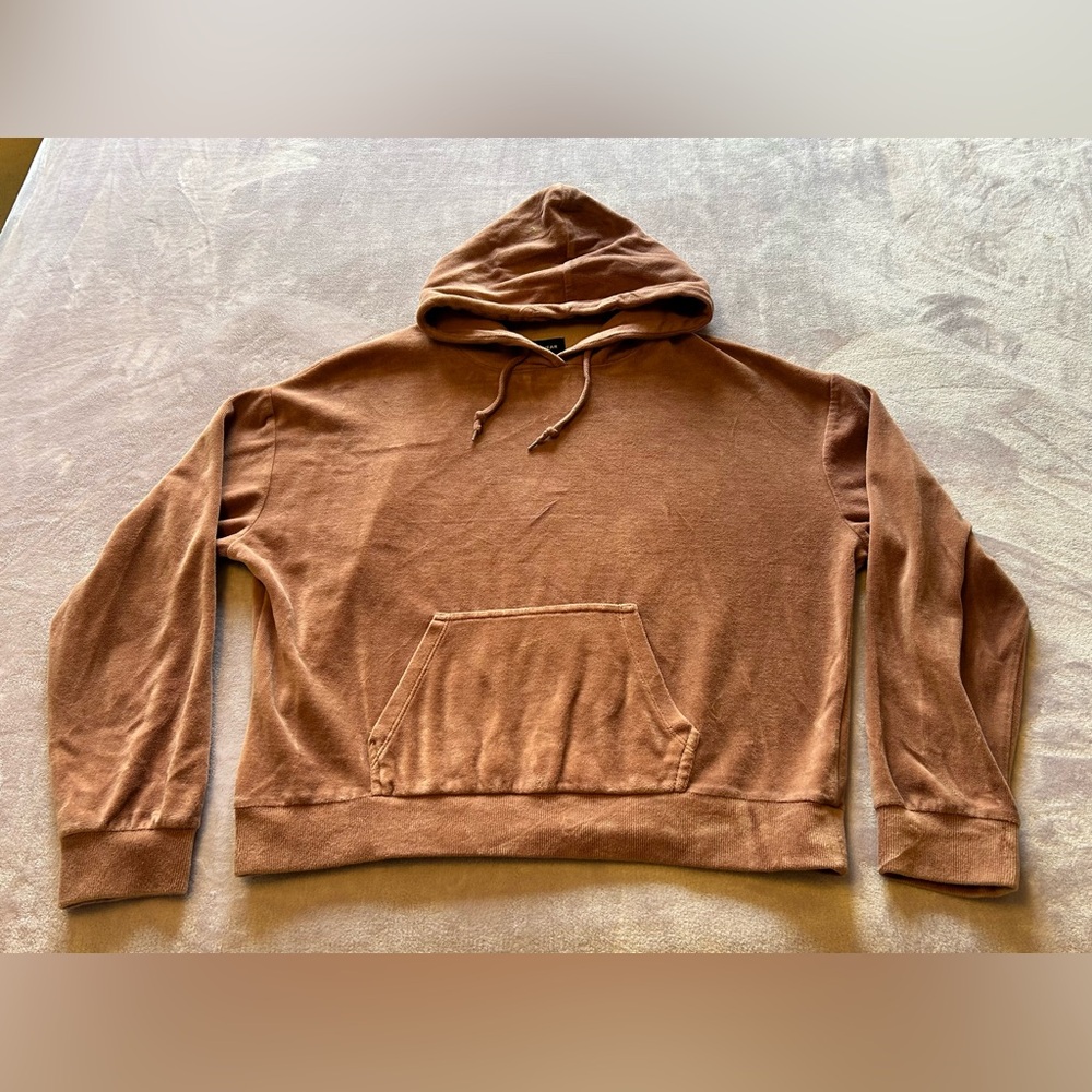 ✨✨ Streetwear Society Brown Velour Hoodie Size S ✨✨